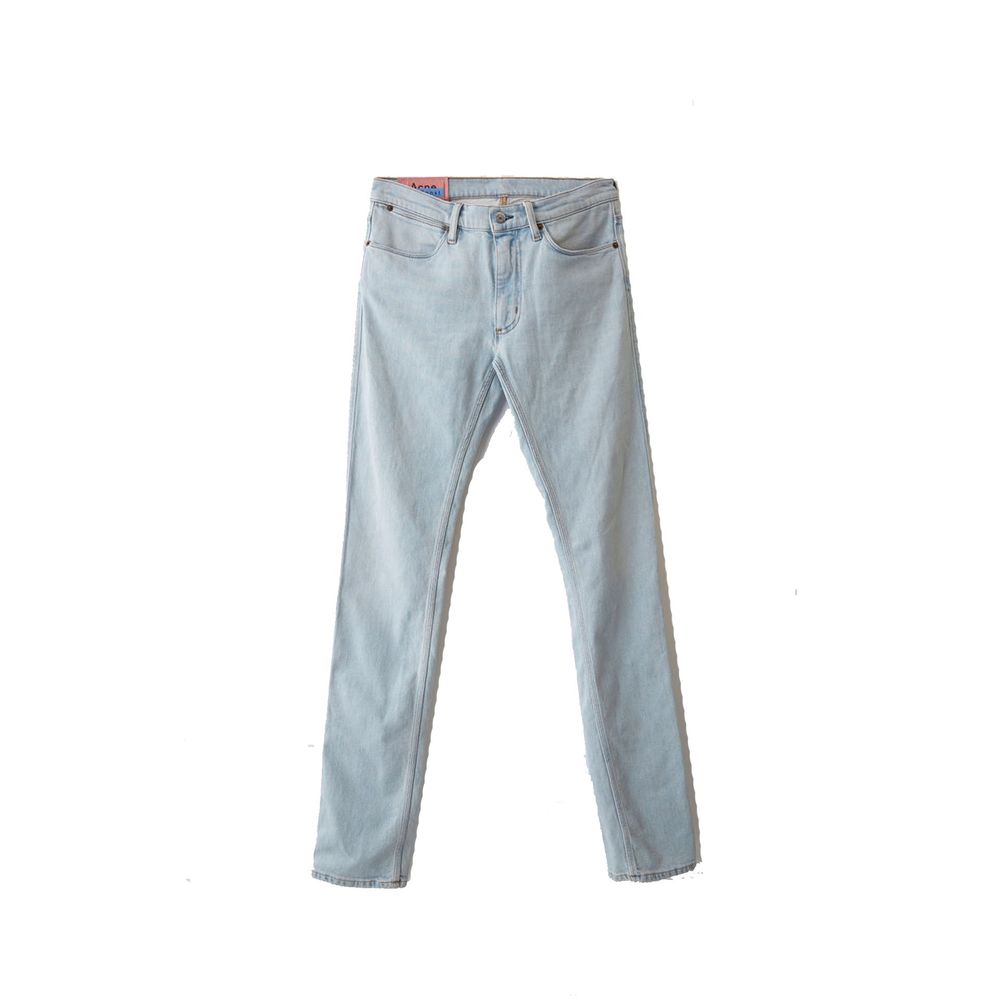 Blue Cotton Skinny Jeans - ventzia