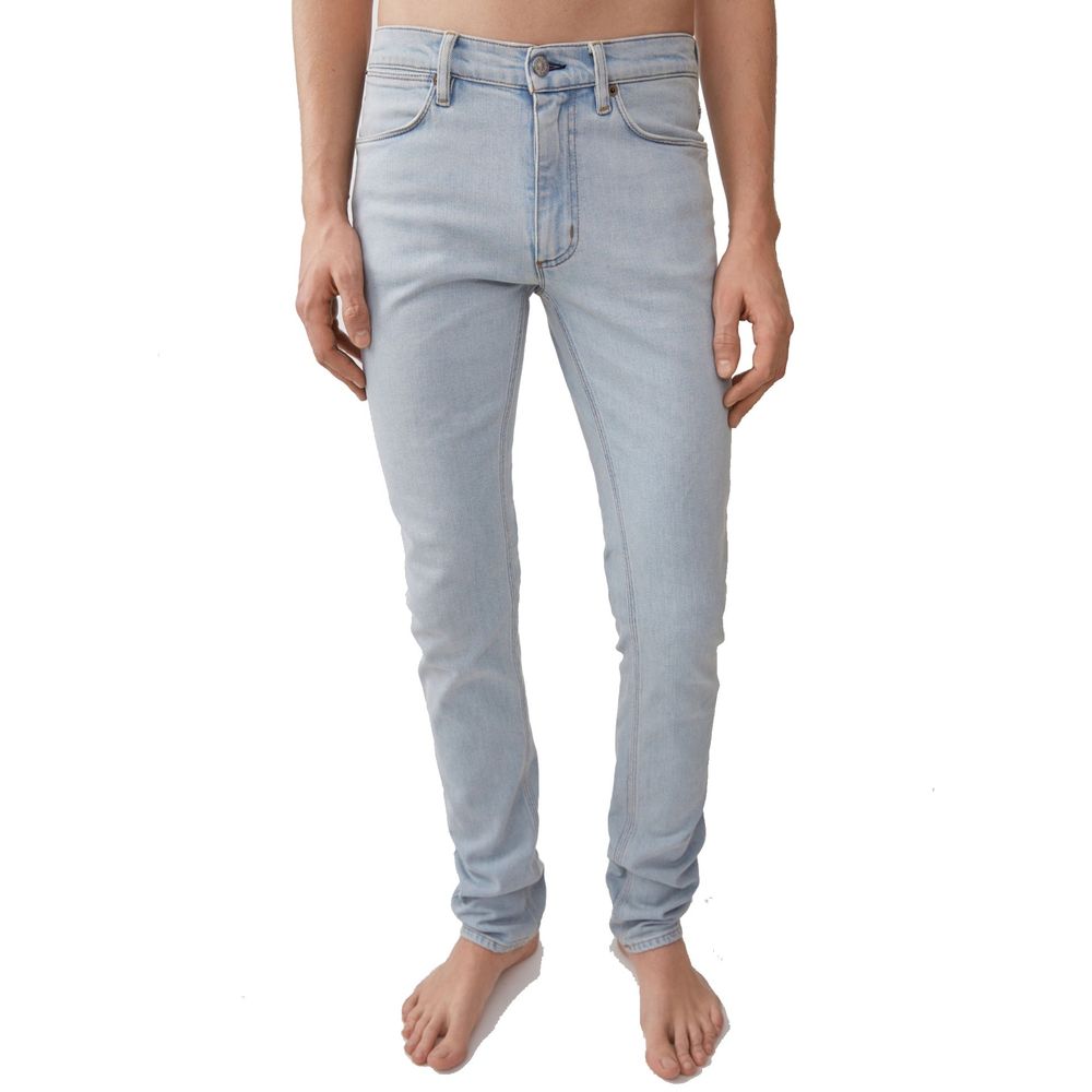 Blue Cotton Skinny Jeans - ventzia