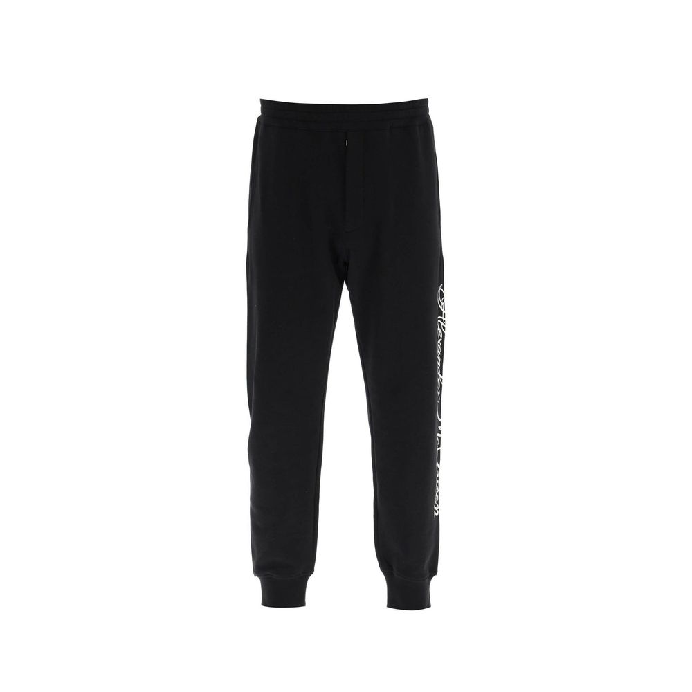 Black Cotton Athletic Pants - ventzia