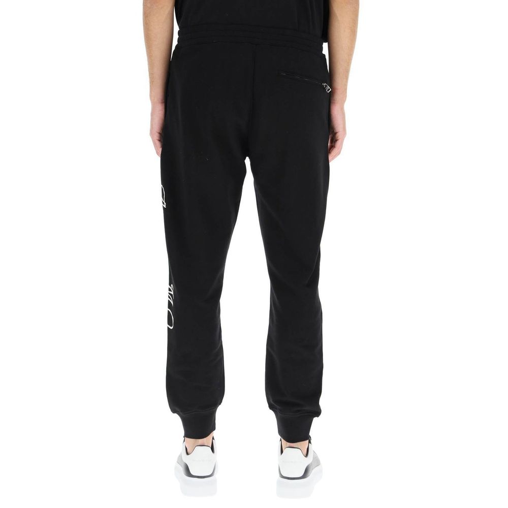 Black Cotton Athletic Pants - ventzia