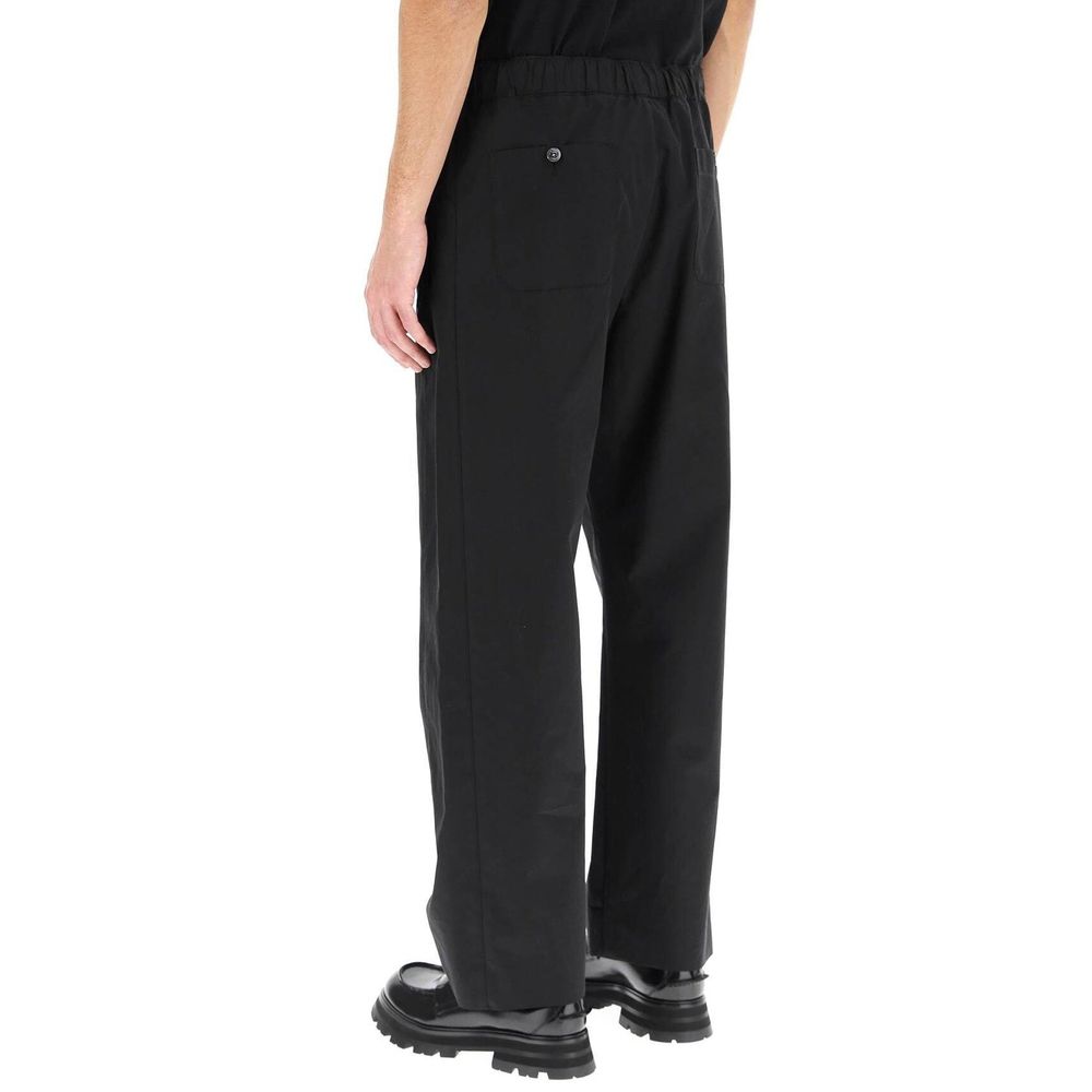 Black Cotton Casual Pants - ventzia