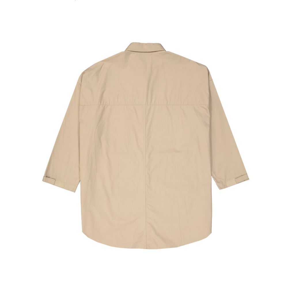 Beige Cotton Coat - ventzia