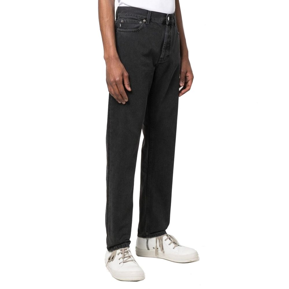 Black Cotton Slim Fit Jeans - ventzia