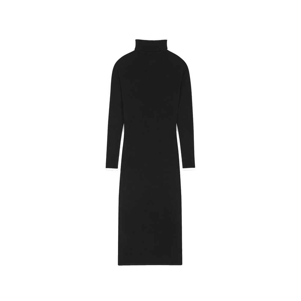 Black Cashmere Casual Dress - ventzia