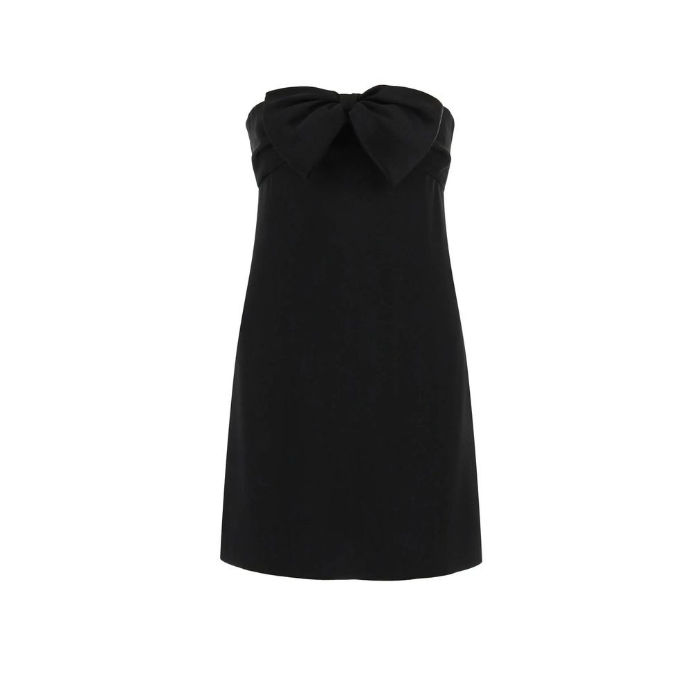 Black Acetate Casual Dress - ventzia