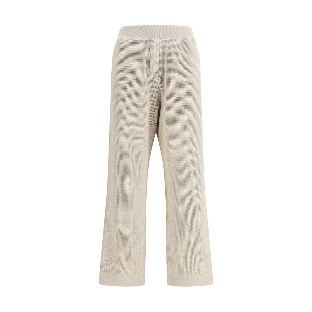 Beige Cotton Casual Pants - ventzia