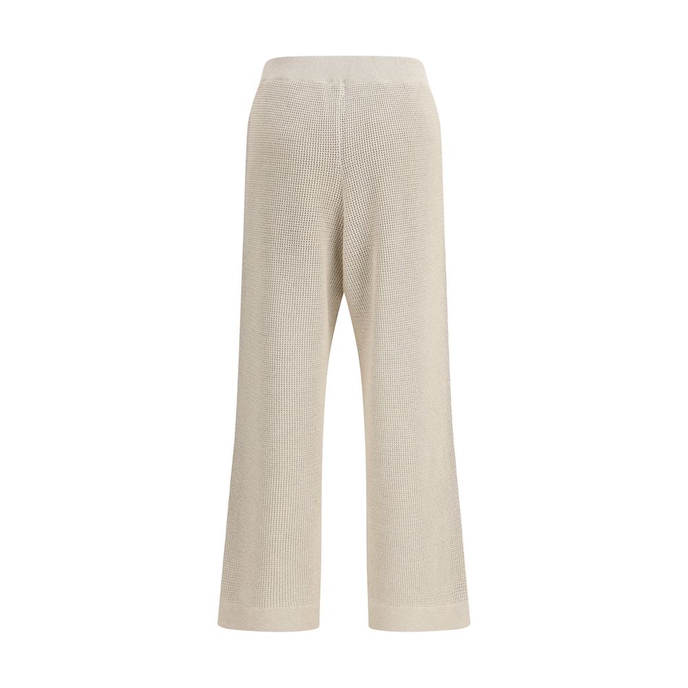 Beige Cotton Casual Pants - ventzia