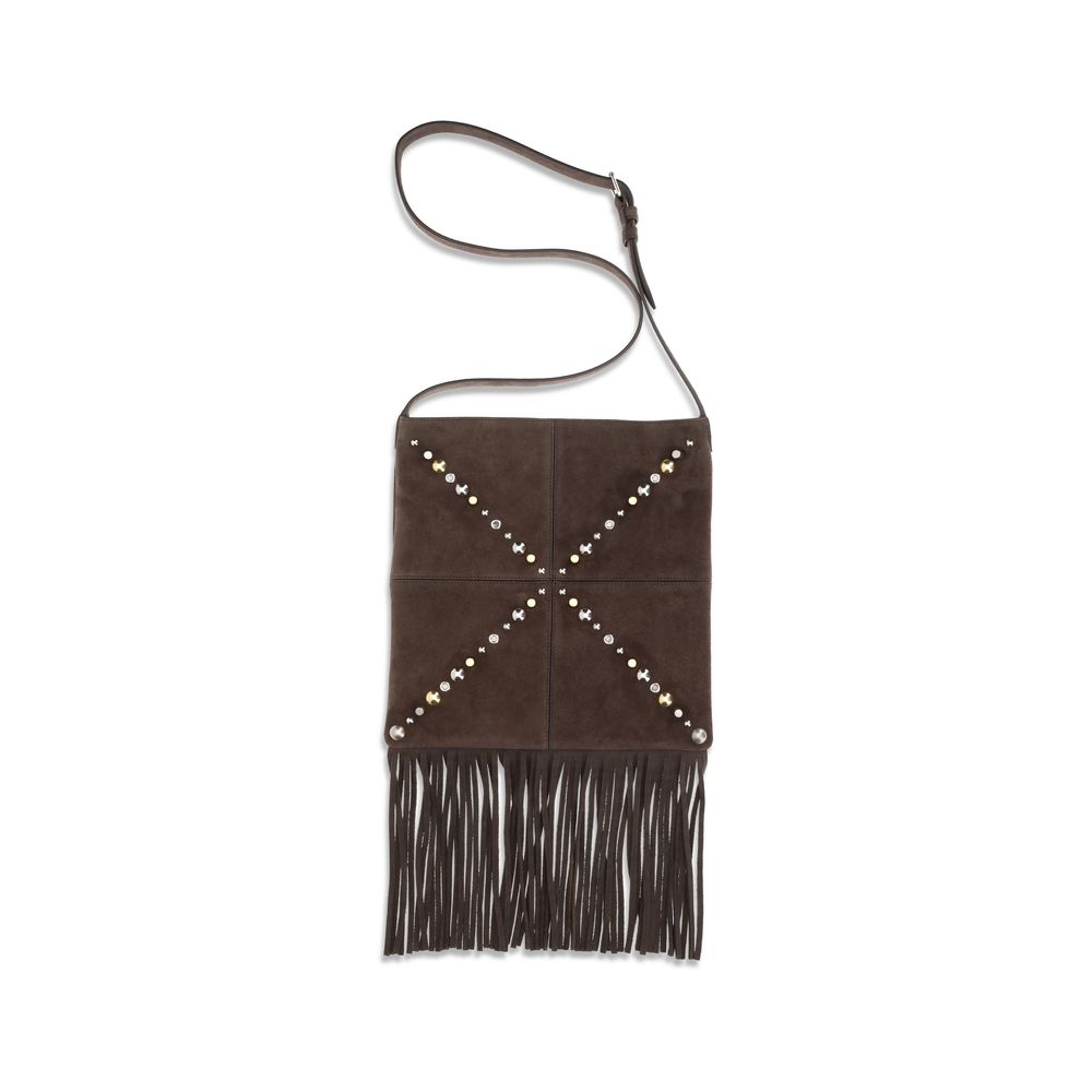 Brown Calf Leather Bos Taurus Shoulder Bag - ventzia
