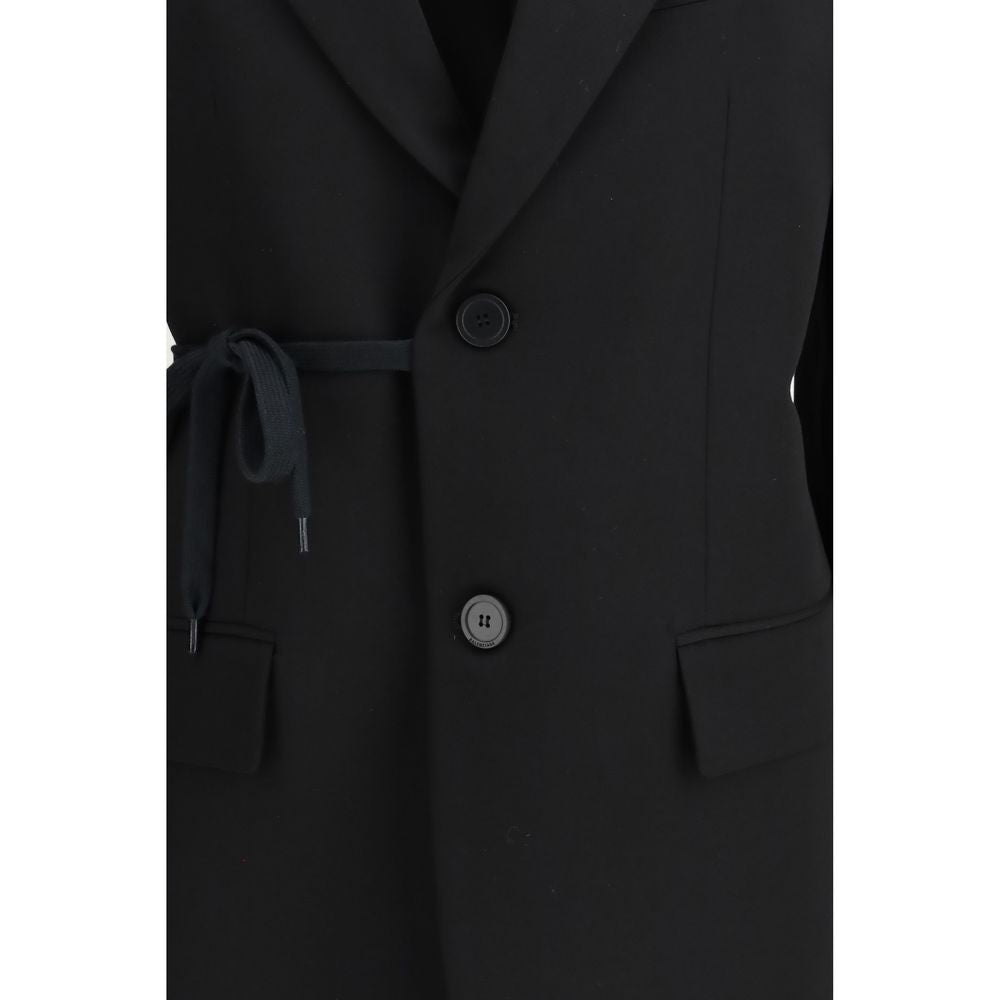 Black Wool Jackets And Coat - ventzia