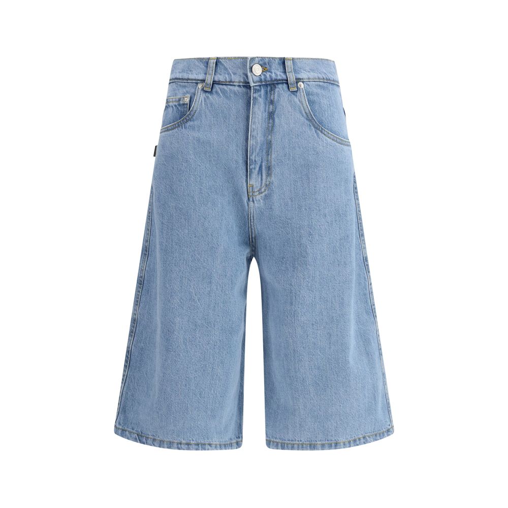 Blue Cotton Bermuda Shorts - ventzia