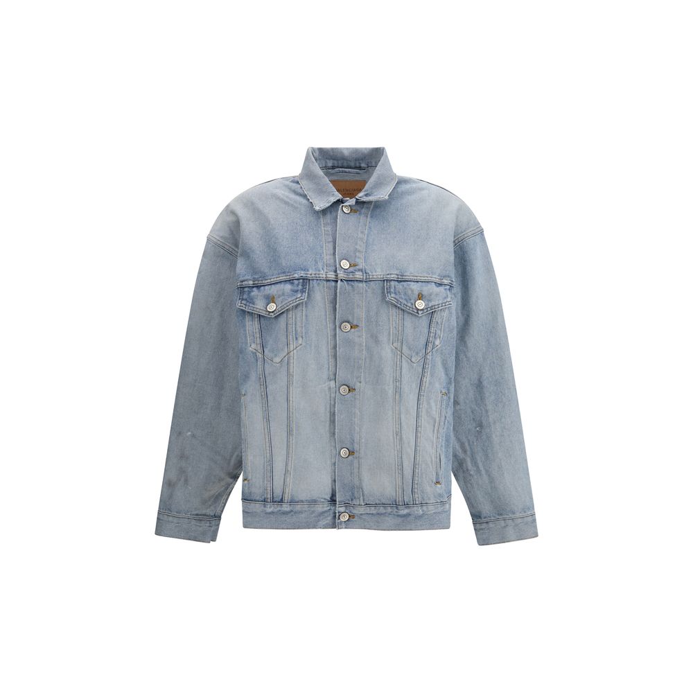 Blue Cotton Denim Jacket - ventzia