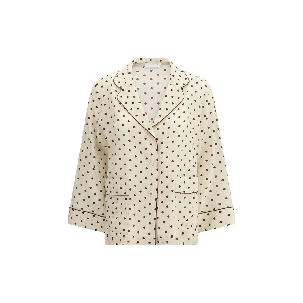 Beige Silk Pattern Shirt - ventzia