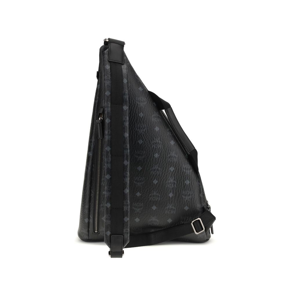 Black Fabric Shoulder Bag - ventzia
