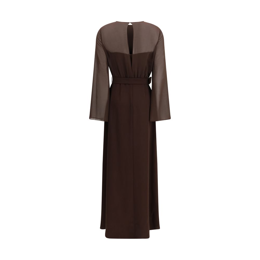 Brown Polyester Casual Dress - ventzia