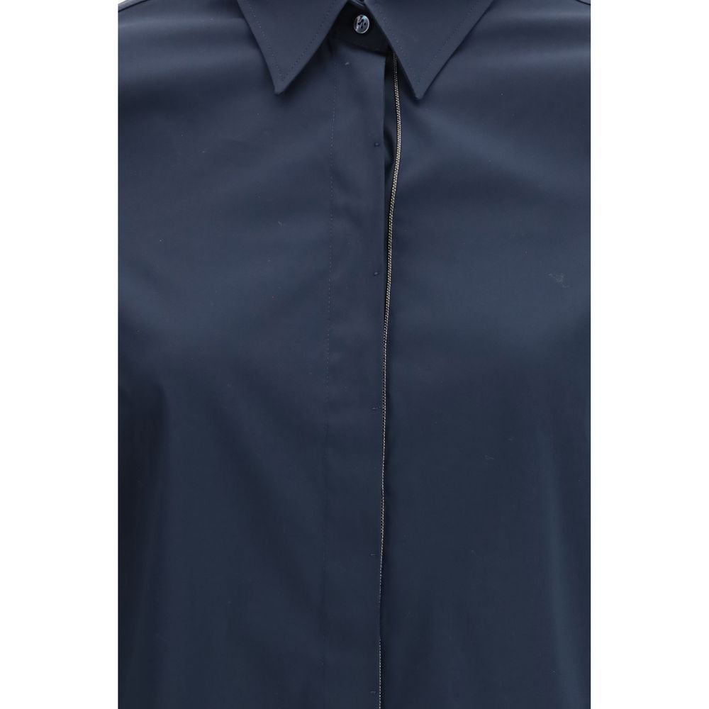 Blue Cotton Dress Shirt - ventzia