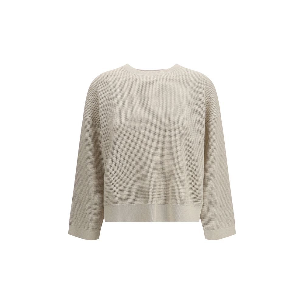 Beige Cotton Sweatshirt - ventzia