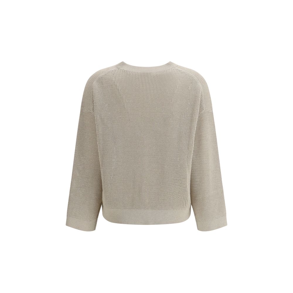 Beige Cotton Sweatshirt - ventzia