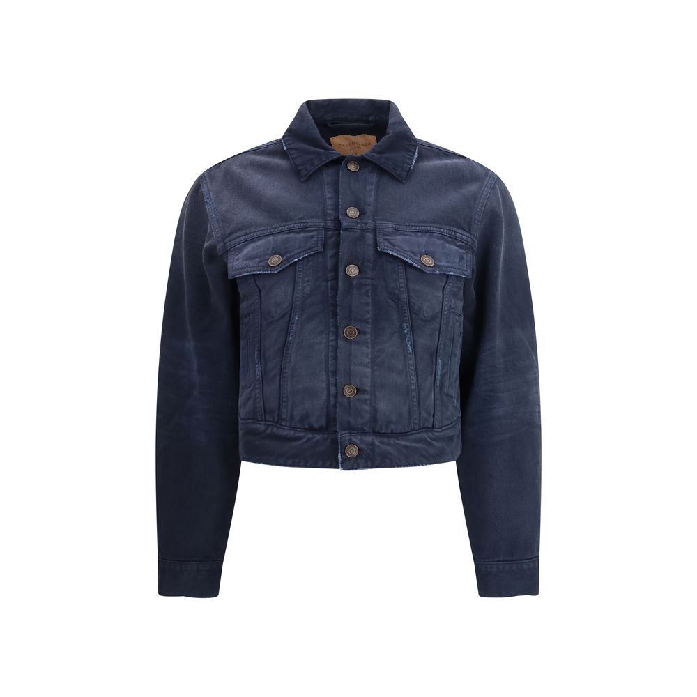 Blue Cotton Denim Jacket - ventzia