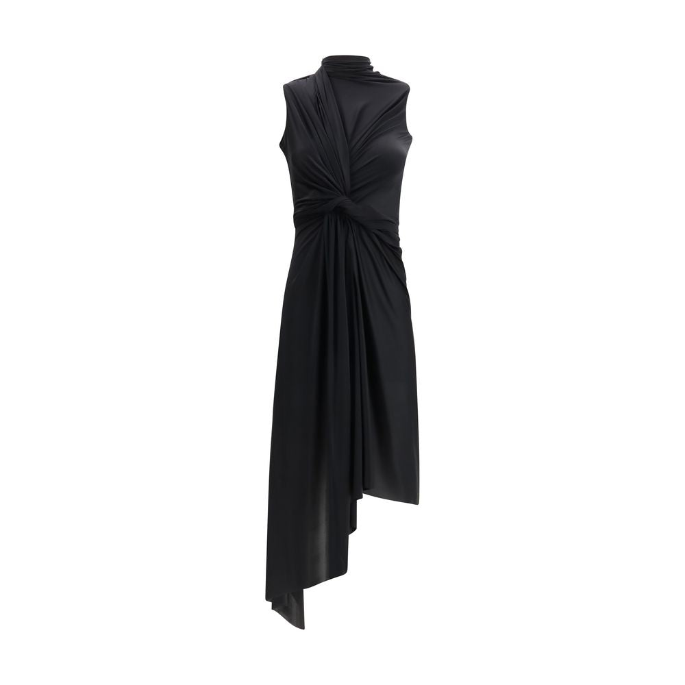 Black Polyamide Casual Dress - ventzia