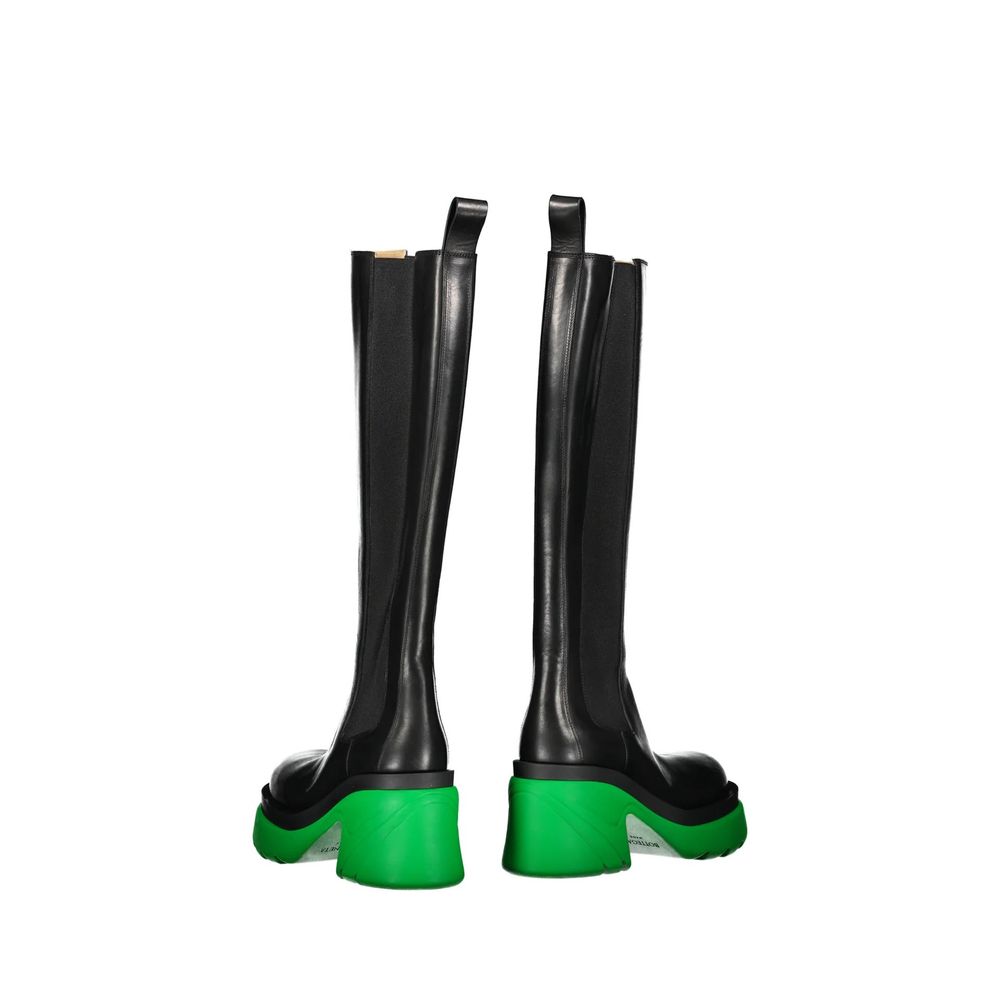 Black Leather Over The Knee - ventzia