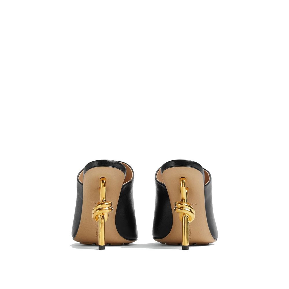Black Lamb Leather Mules - ventzia
