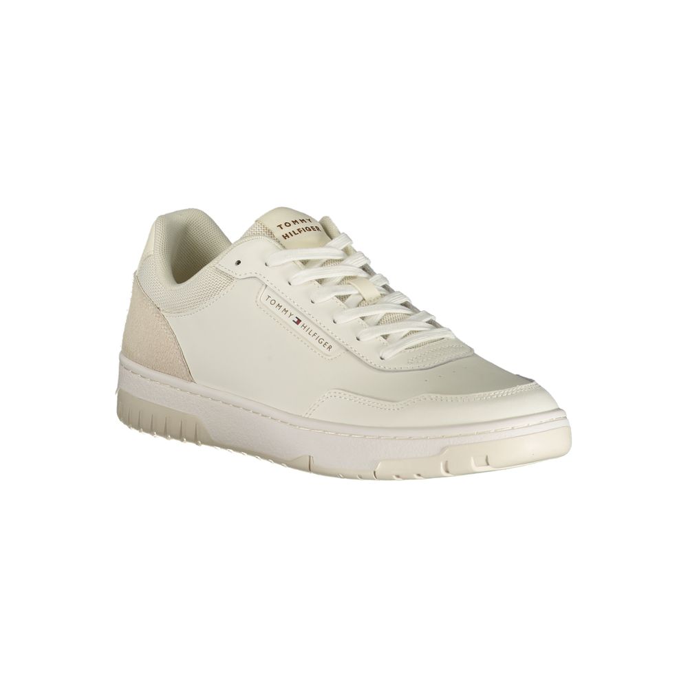 White Polyurethane Men's Sneaker - ventzia