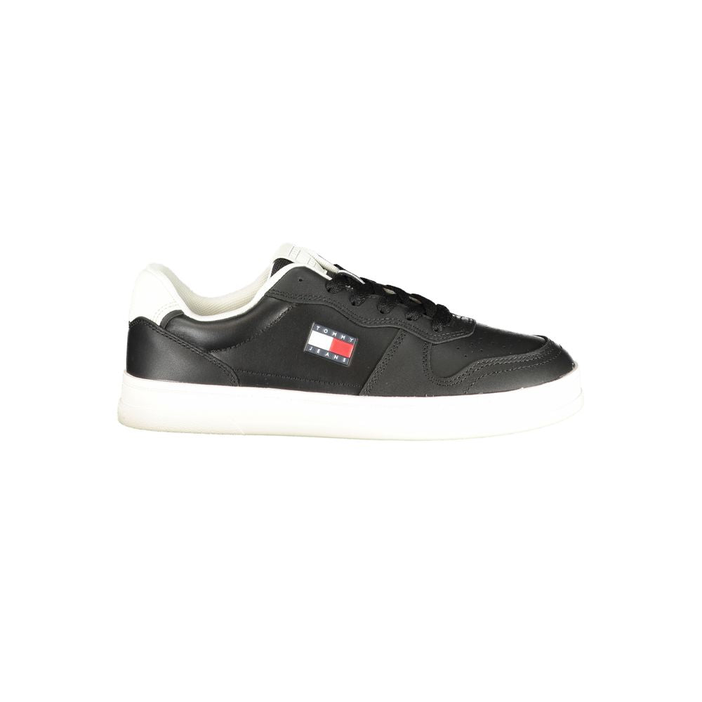 Black Polyurethane Women Sneaker - ventzia