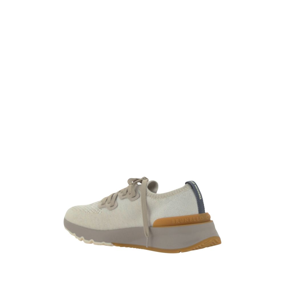 White Cotton Athletic Sneakers - ventzia