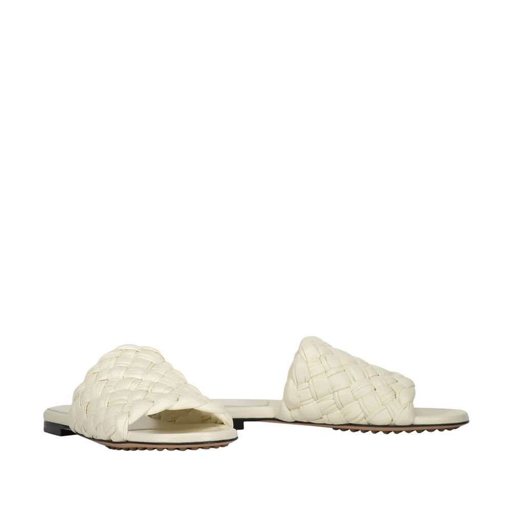 White Lamb Leather Mules - ventzia