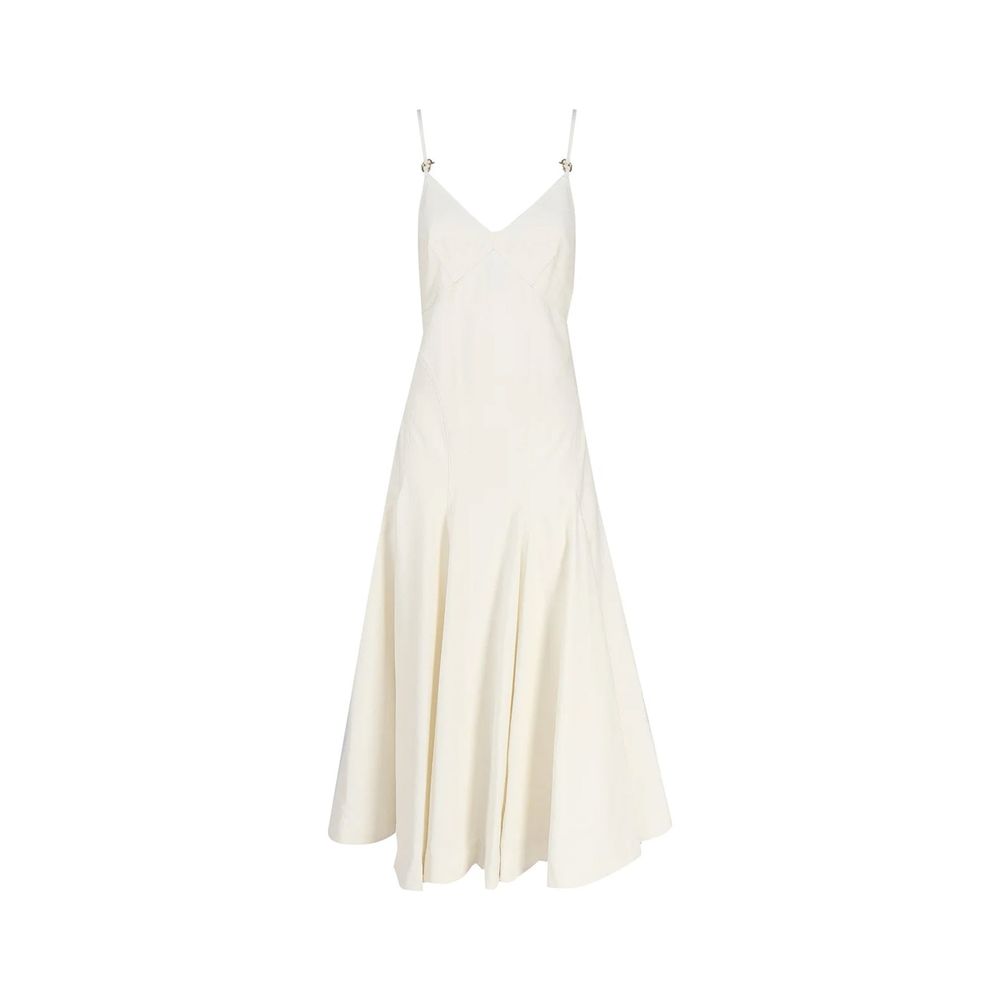 White Cotton Casual Dress - ventzia