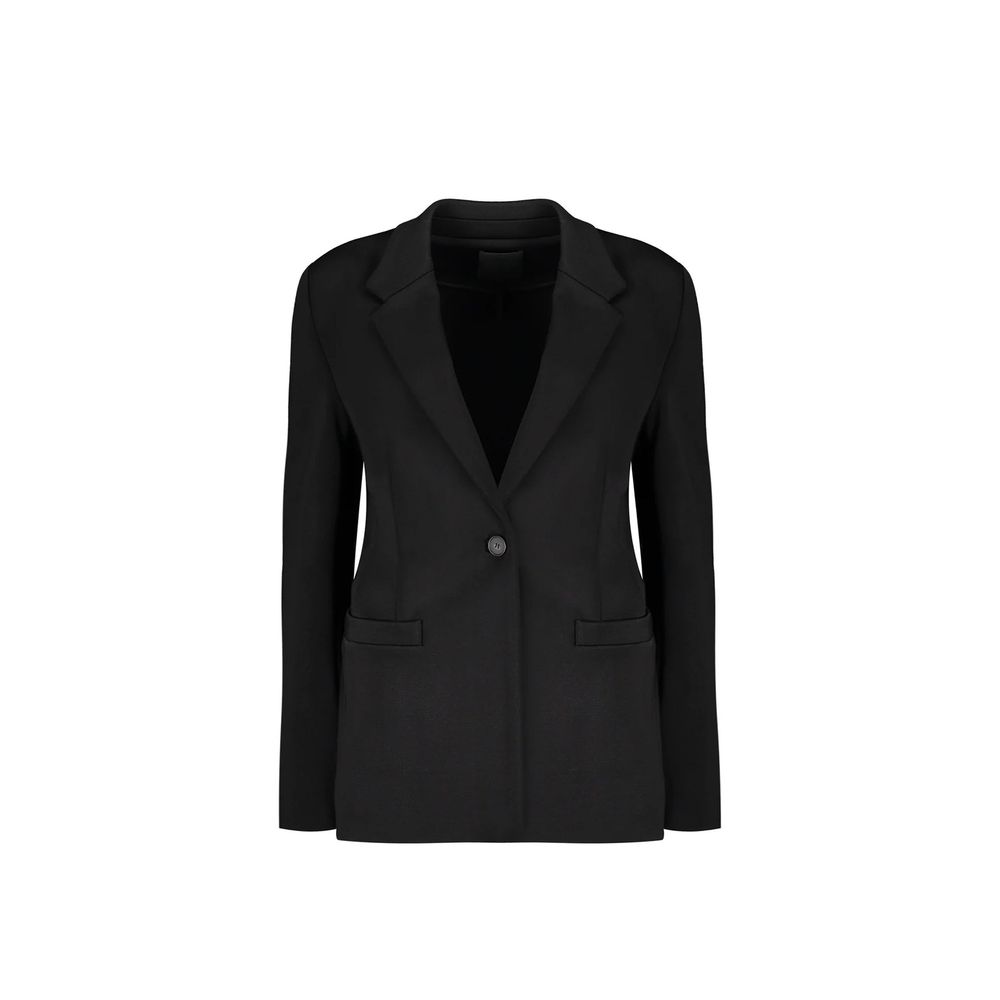 Black Elastane Blazer - ventzia