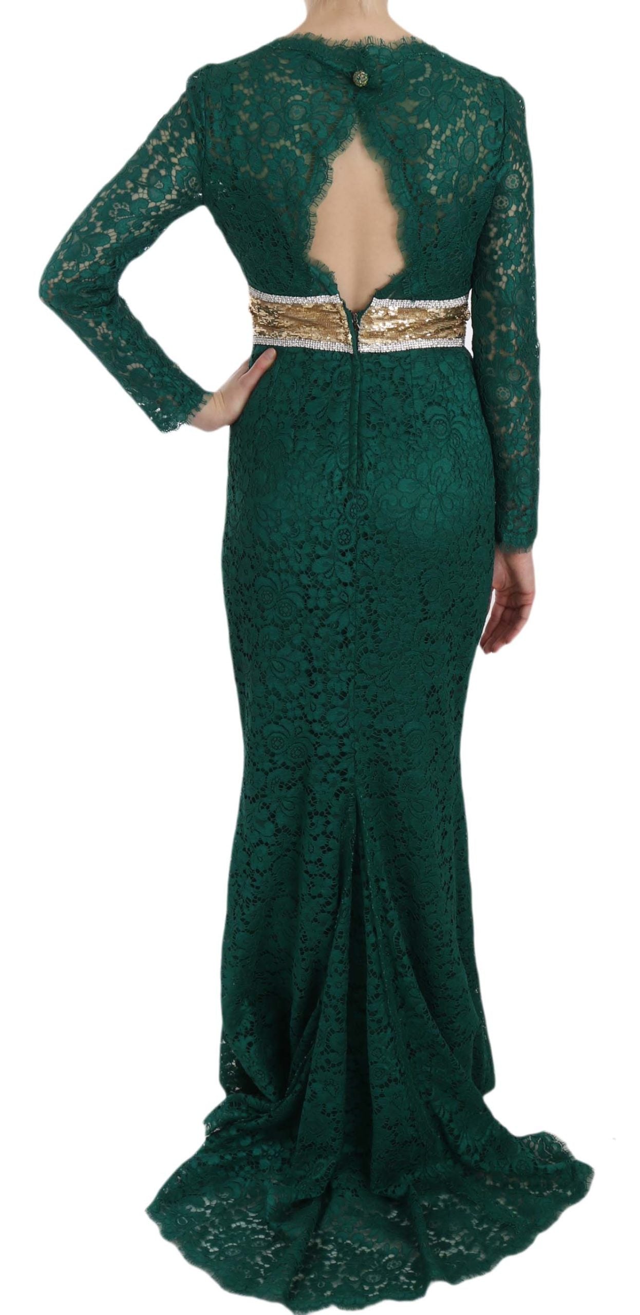 Emerald Elegance Long Sleeve Floor-Length Dress - ventzia