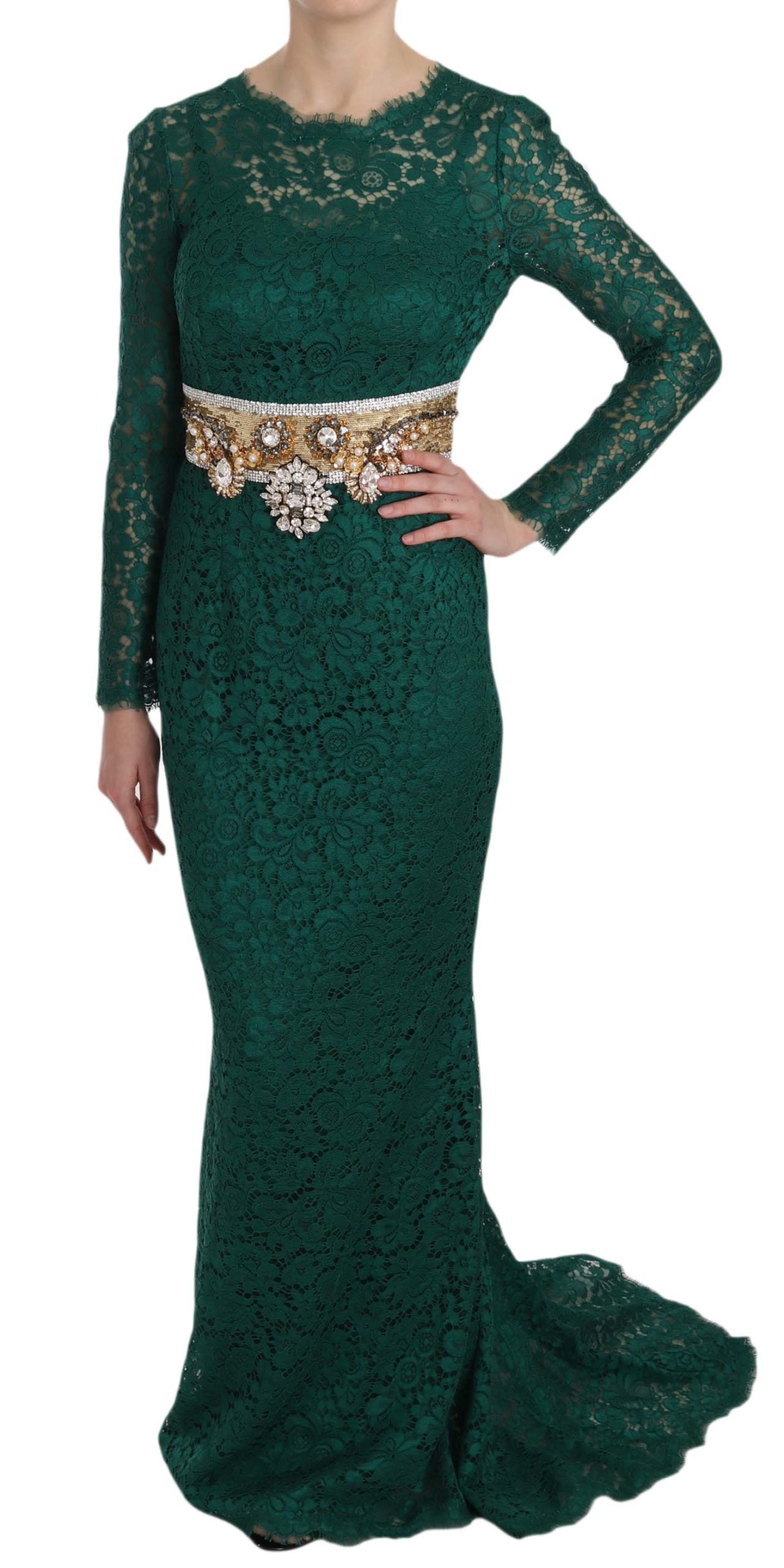 Emerald Elegance Long Sleeve Floor-Length Dress - ventzia