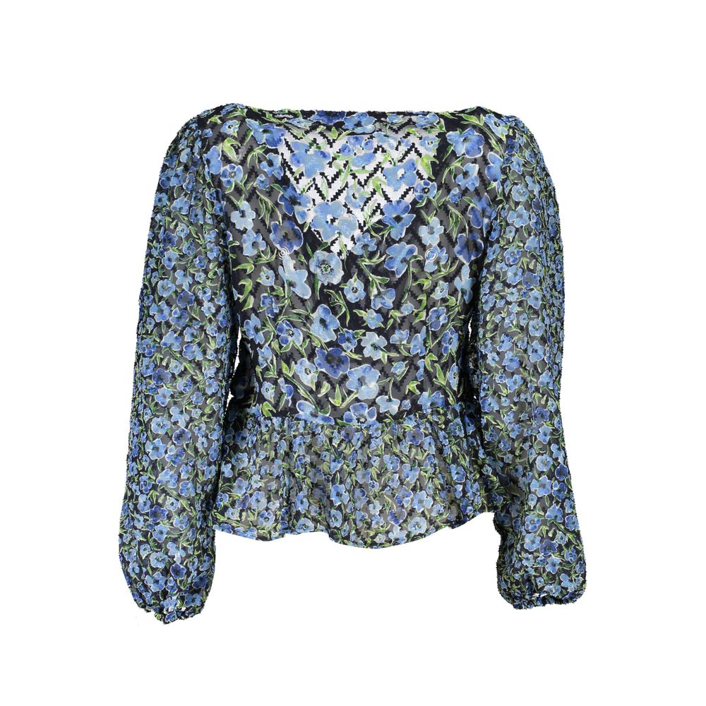 Blue Polyester Women Blouse - ventzia