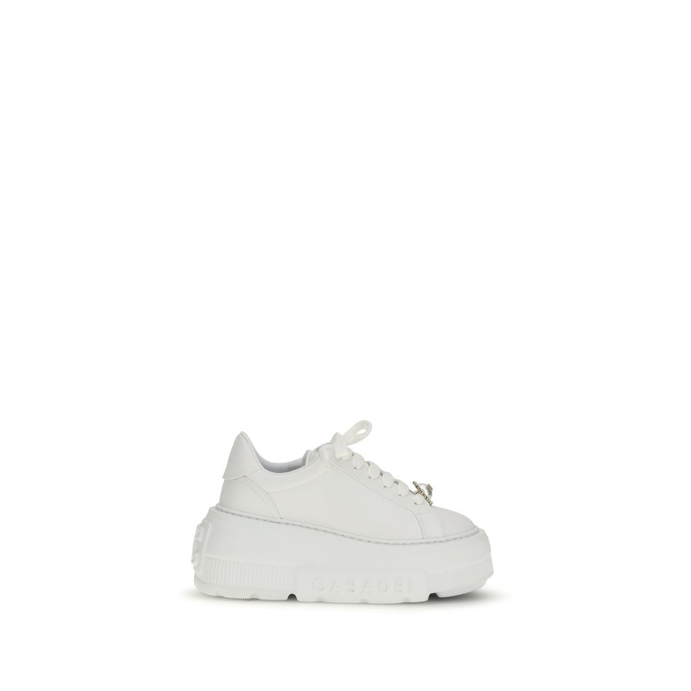White Rubber Platform Sneakers - ventzia