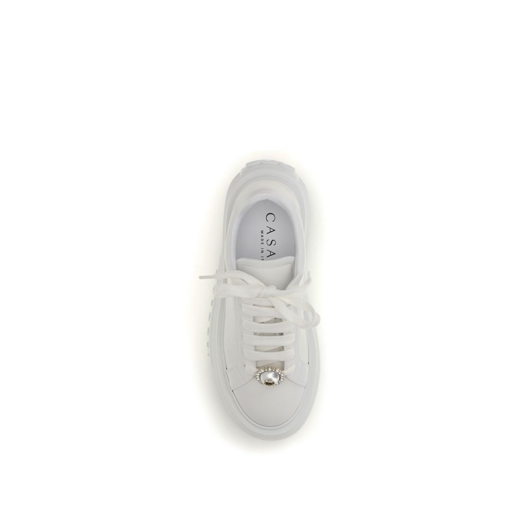 White Rubber Platform Sneakers - ventzia