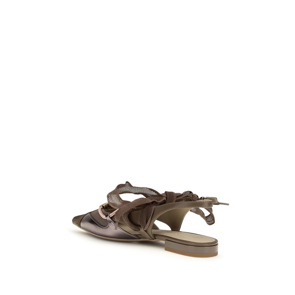Brown Goatskin Ballet Flats
