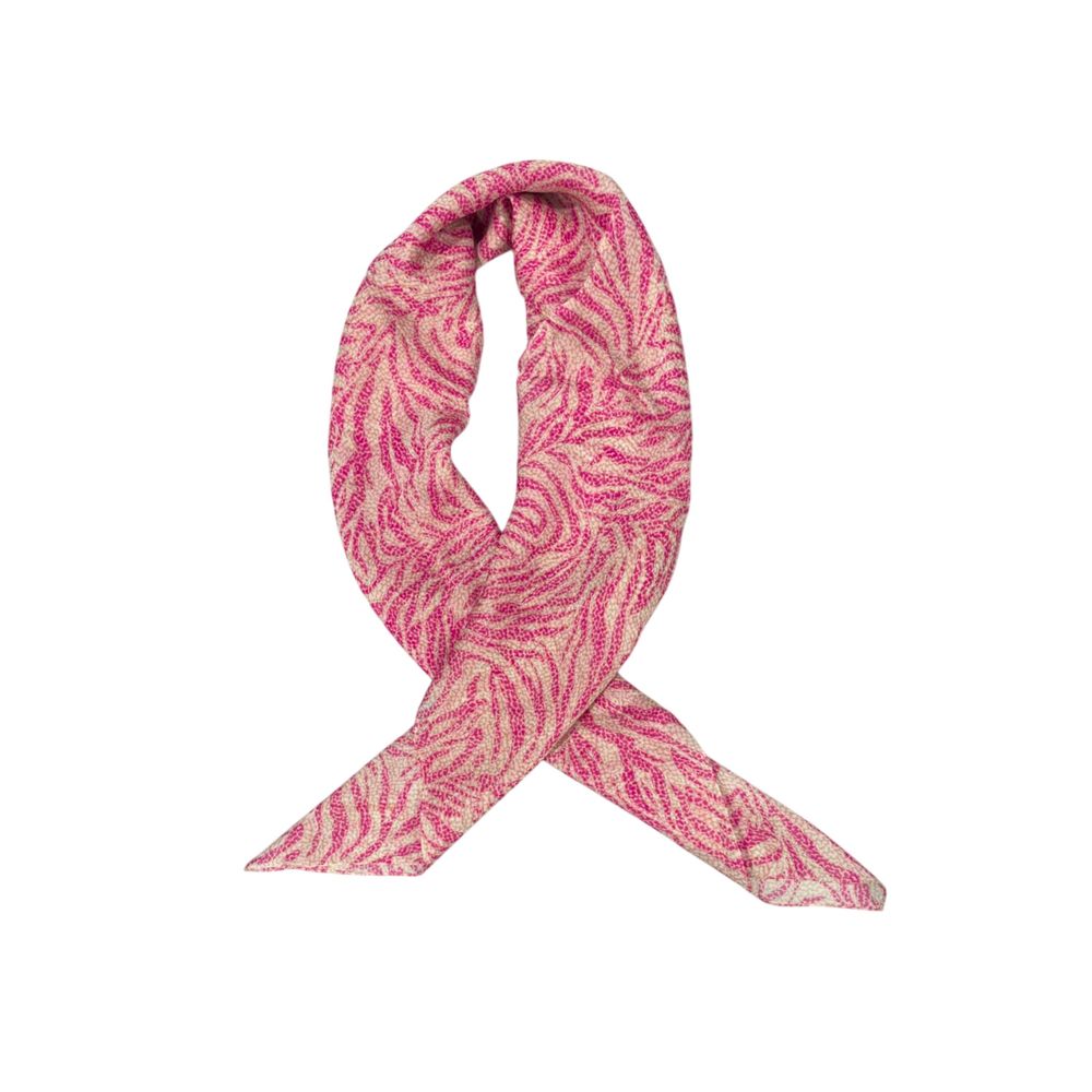 Pink Silk Women Scarf - ventzia