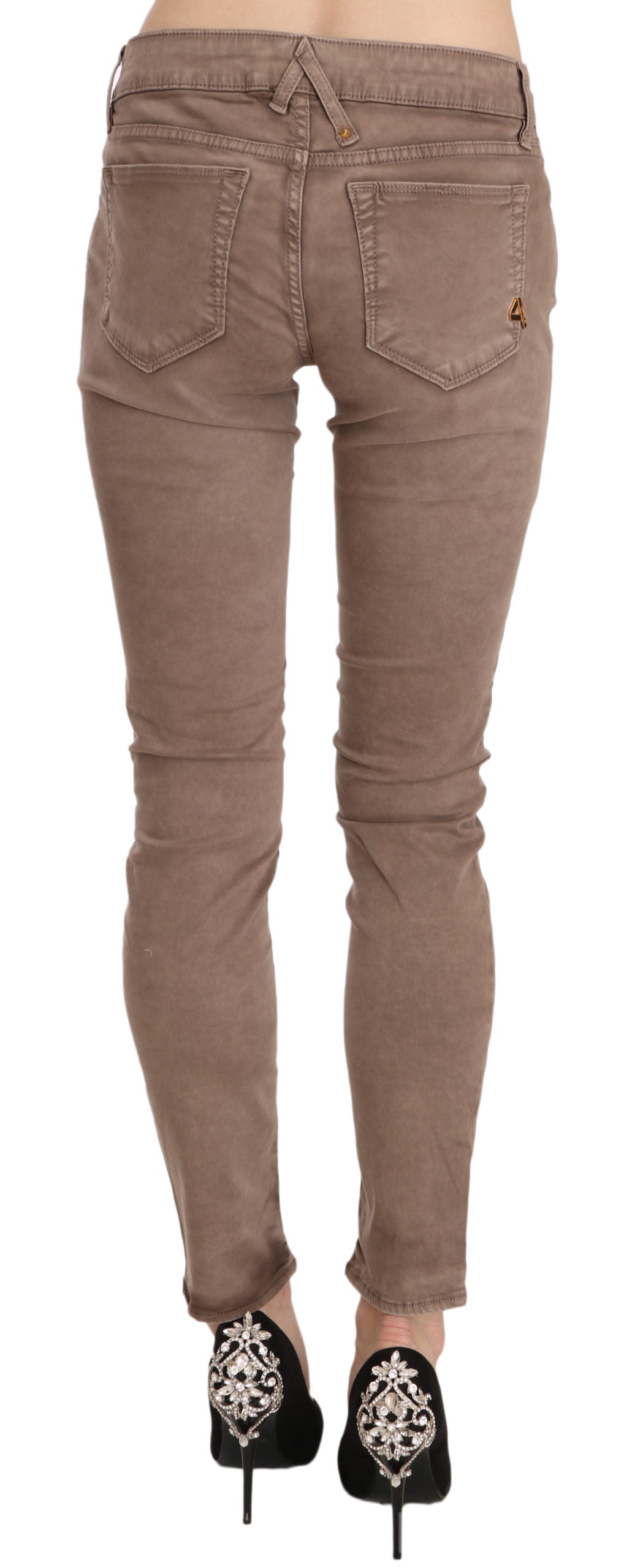 Chic Brown Slim Fit Skinny Jeans - ventzia