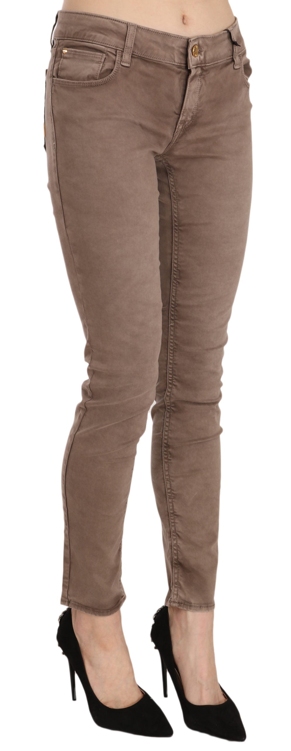 Chic Brown Slim Fit Skinny Jeans - ventzia