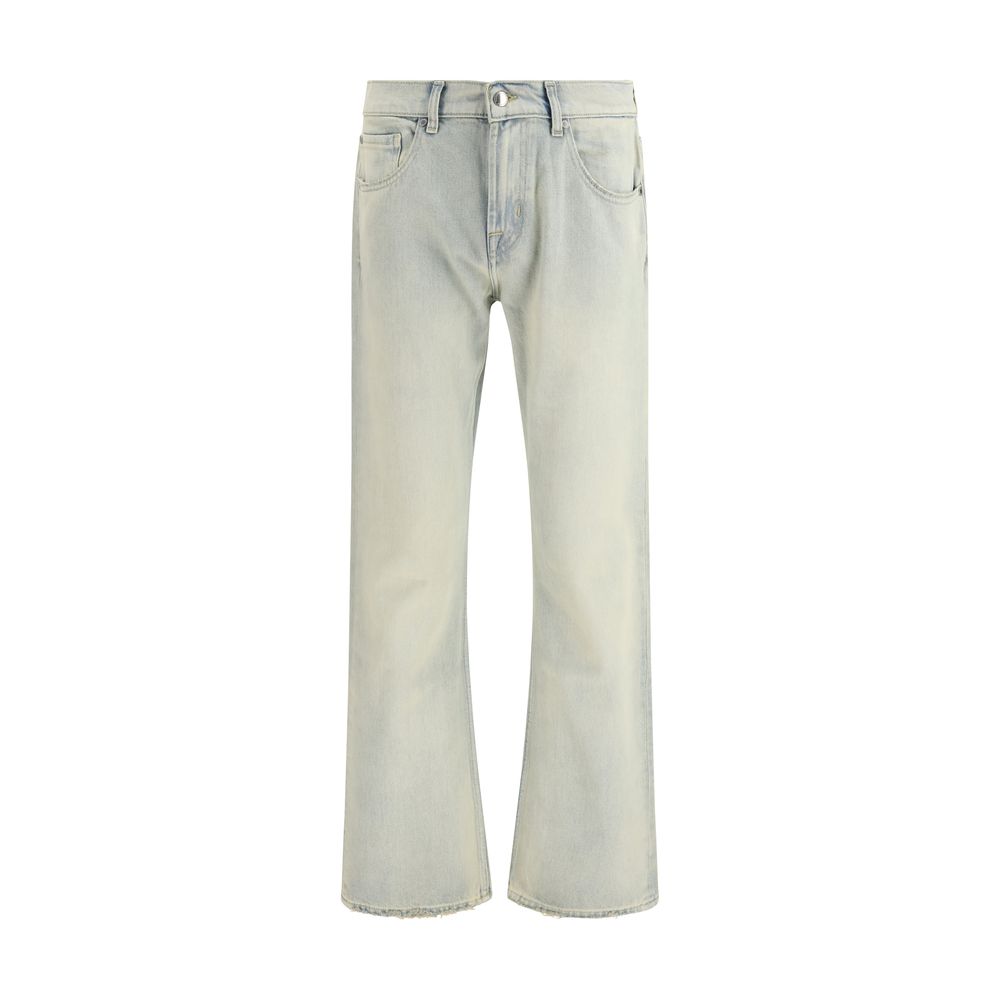 Beige Cotton Bootcut Jeans - ventzia