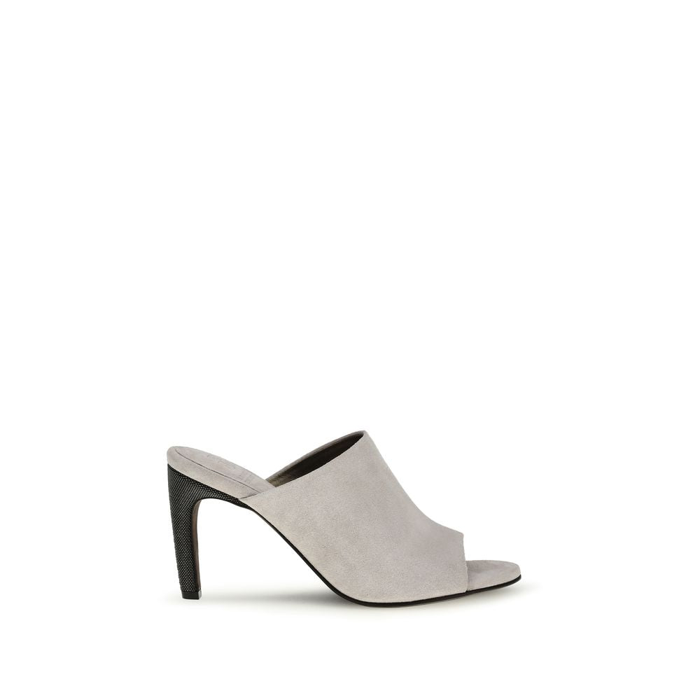 Gray Calf Leather Bos Taurus Mules - ventzia