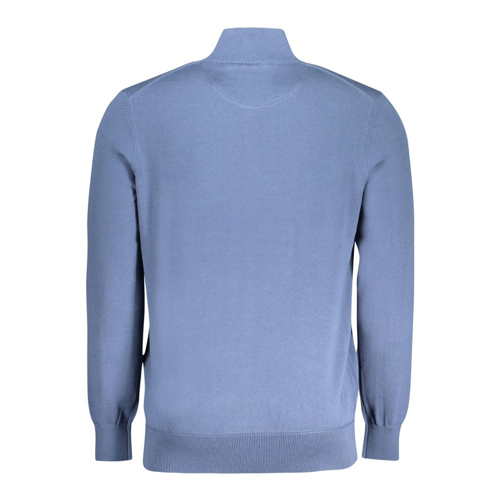 Blue Cotton Men Sweater - ventzia