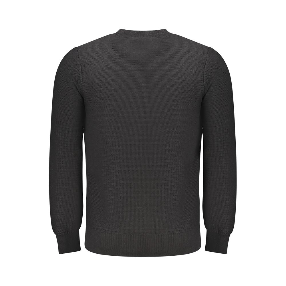 Black Cotton Men Sweater - ventzia