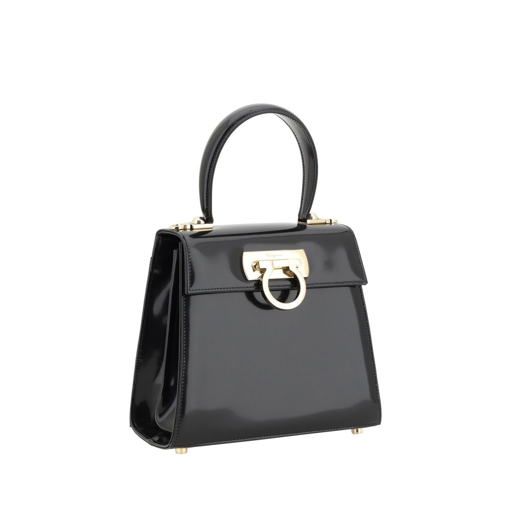 Black Calf Leather Bos Taurus Handbag - ventzia
