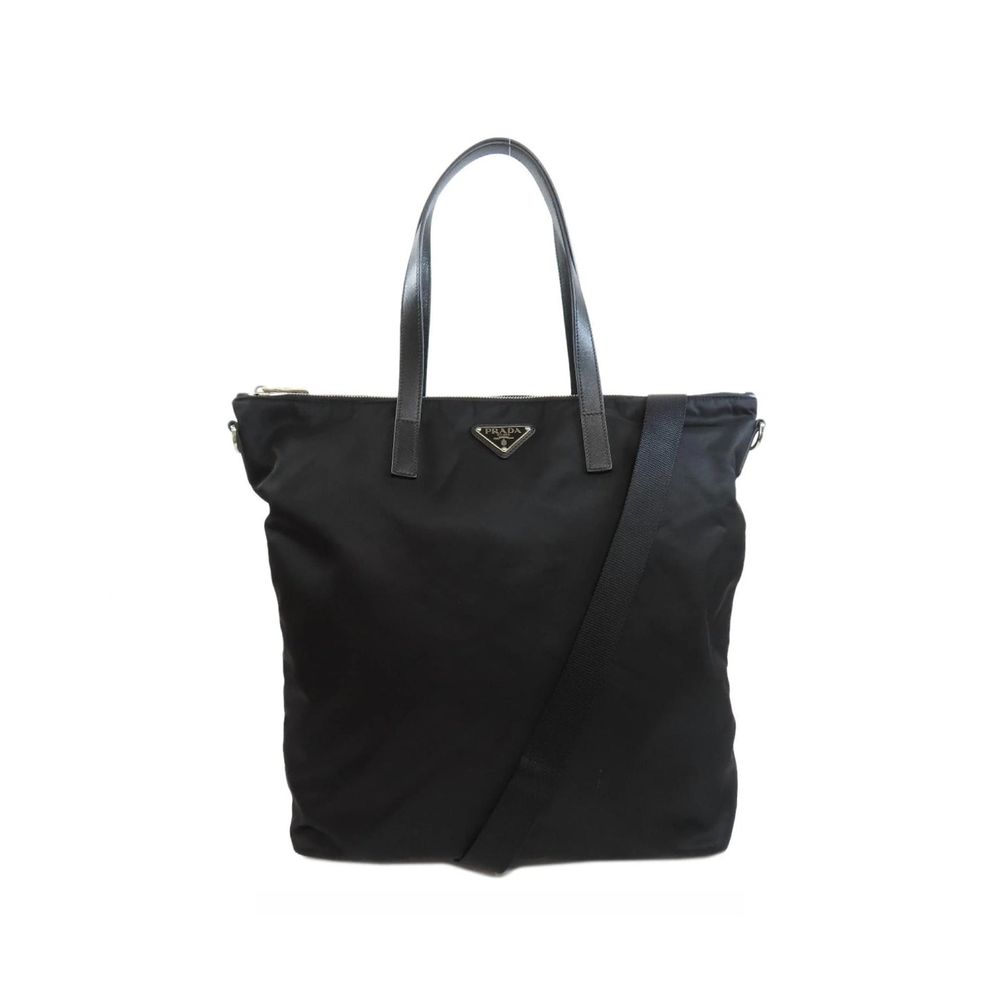 Black Nylon Tote Bag - ventzia