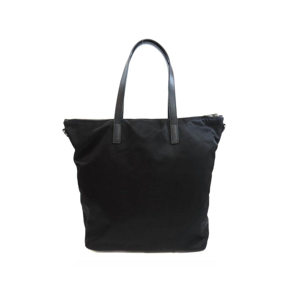 Black Nylon Tote Bag - ventzia