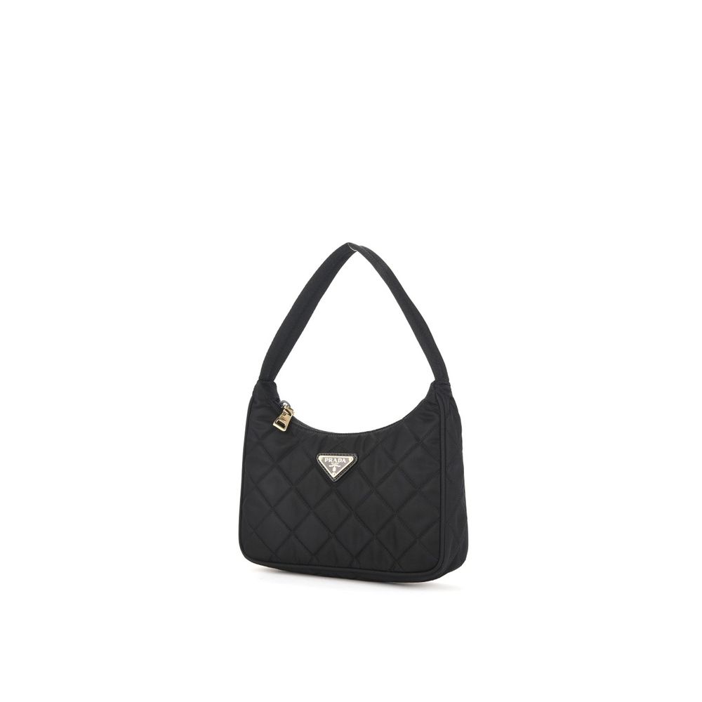 Black Nylon Shoulder Bag - ventzia