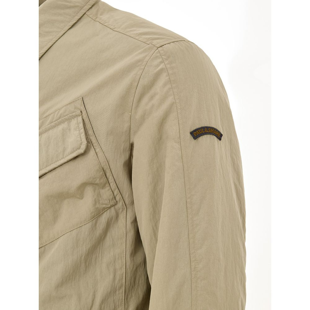Beige Polyester Coat - ventzia