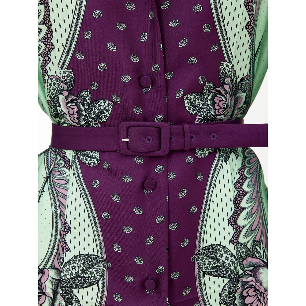 Green Silk Pattern Shirt - ventzia